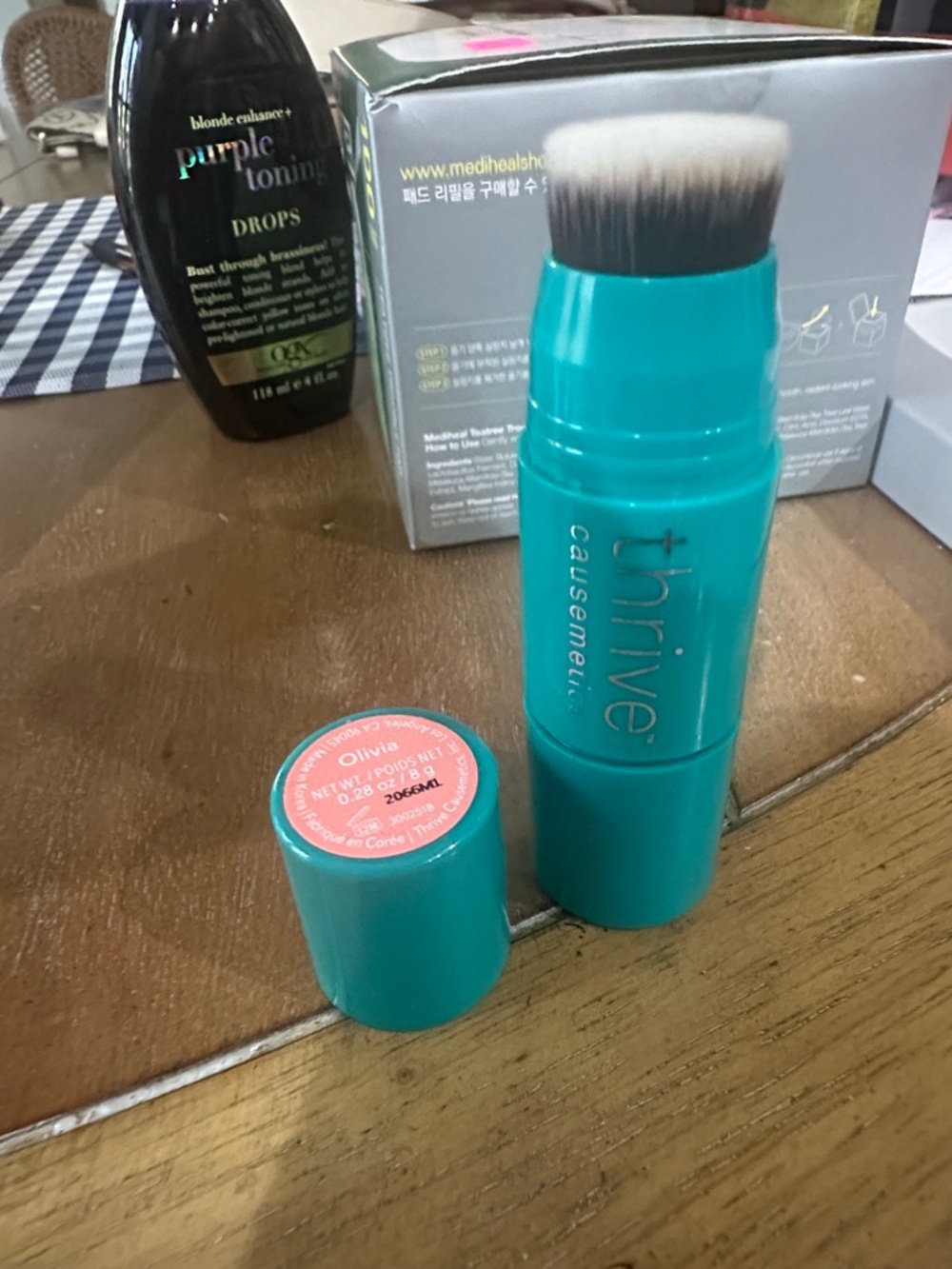 thrive causemetics Brush Stick Duo,Olivia Cheek Stain - Coral Pink
